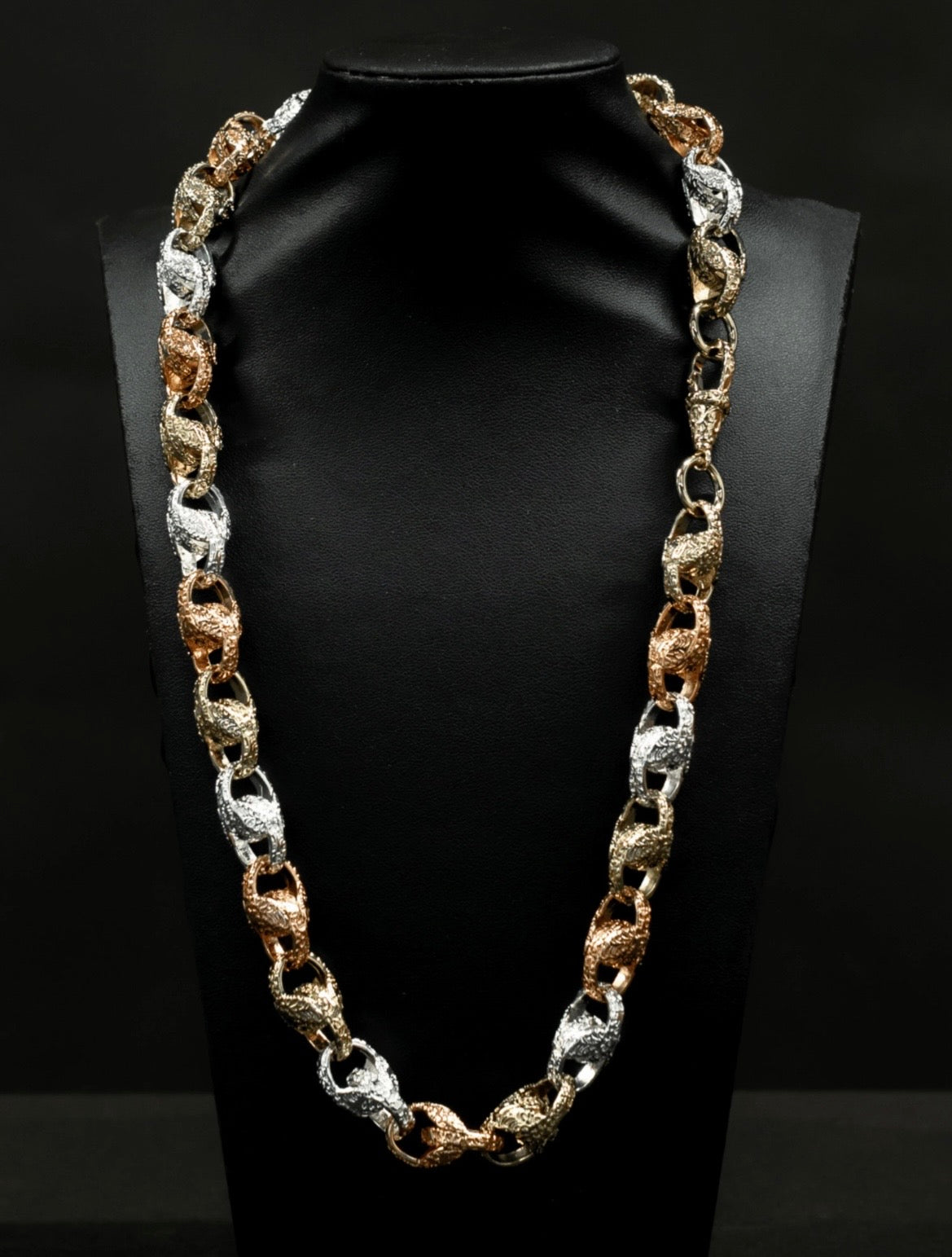 9ct Tri-Colour Gold Filled Tulip Chain 13mm