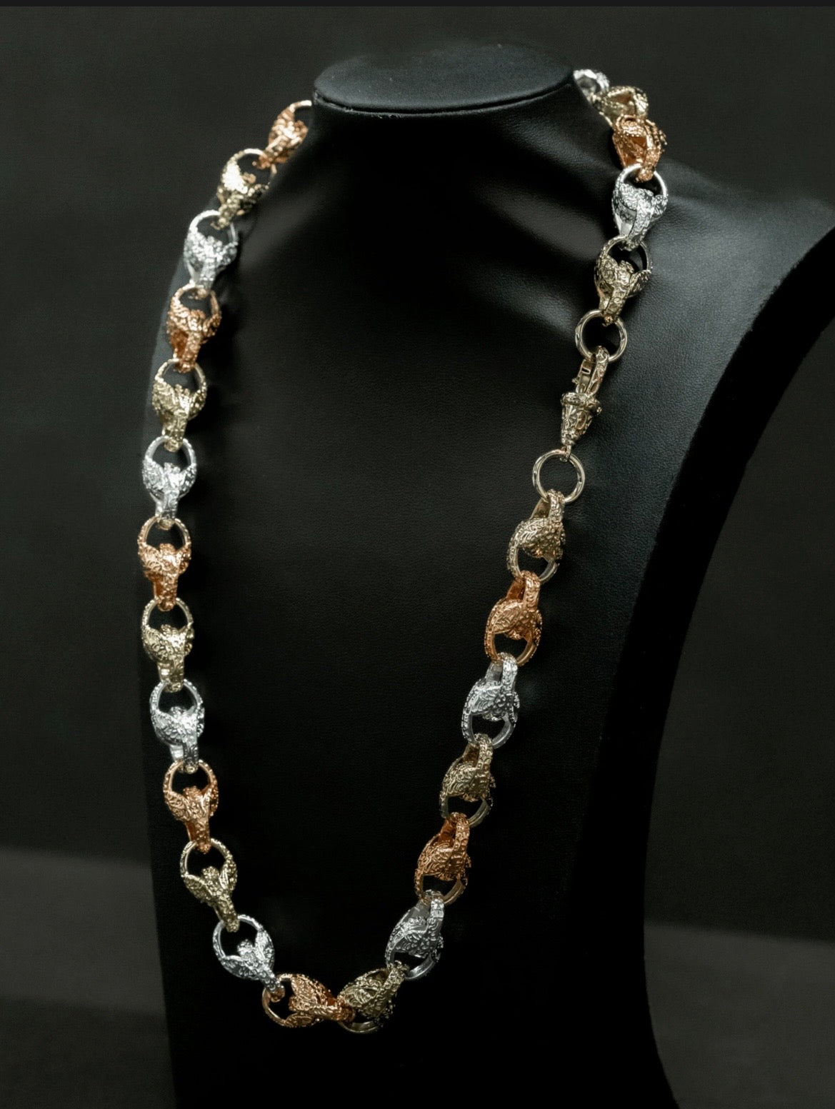 9ct Tri-Colour Gold Filled Tulip Chain 13mm