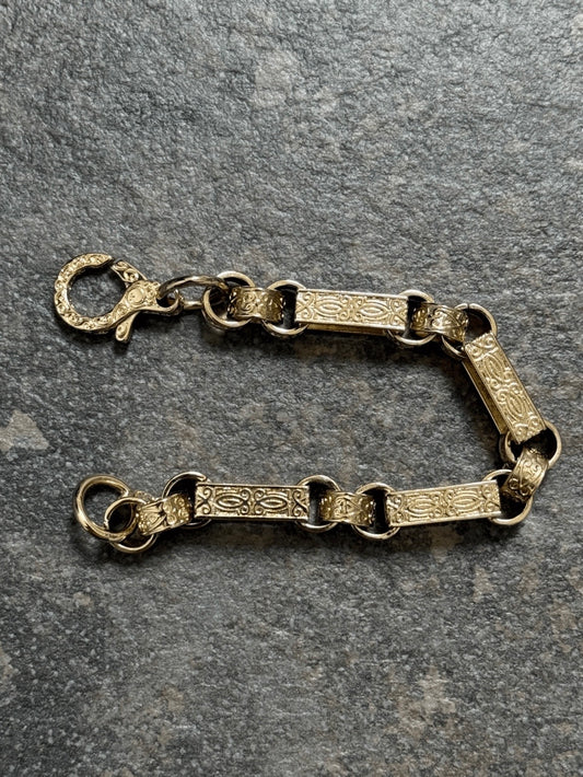 9ct Gold Filled Gypsy Link Bracelet Belcher 13mm