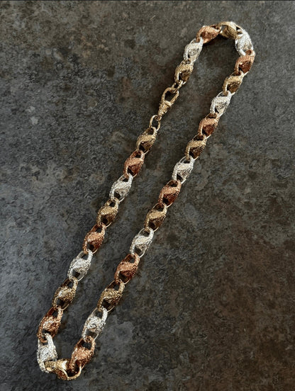 9ct Tri-Colour Gold Filled Tulip Chain 13mm