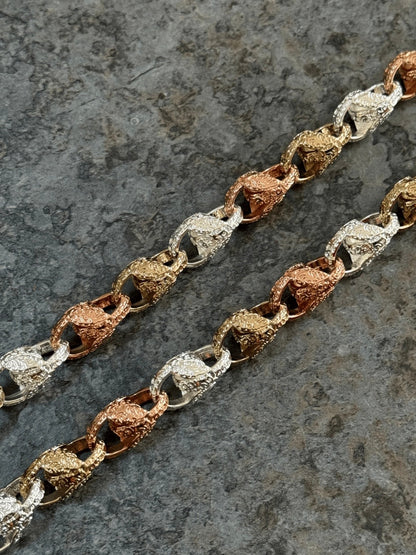 9ct Tri-Colour Gold Filled Tulip Chain 13mm