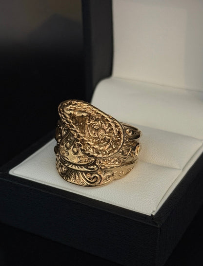 9ct Gold Filled Ace of Spades Saddle Ring